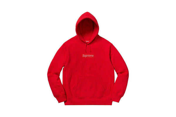 Supreme Swarovski Box Logo Hooded Sweatshirt Red – PRSTG SHOP