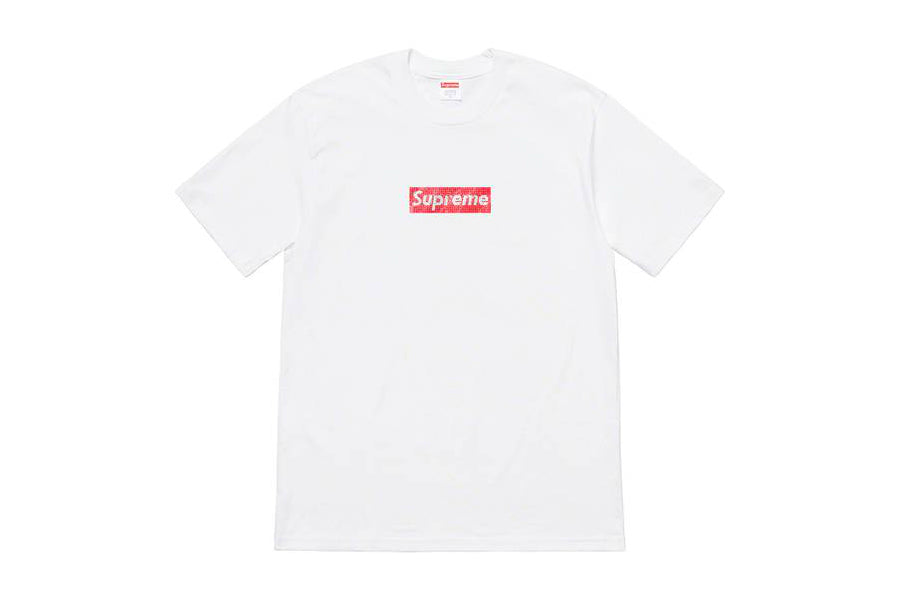 Supreme Swarovski Box Logo Tee White